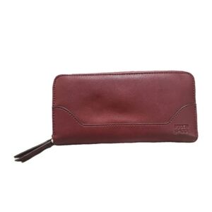 Frye And Co Zip Around Wallet Burgundy  Credit Card Slots